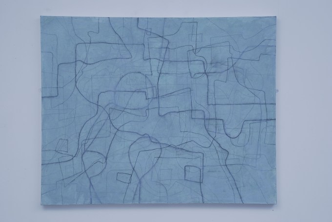 The Circular Walk. Acrylic and charcoal on canvas, 102 x 127 cms. 2007.